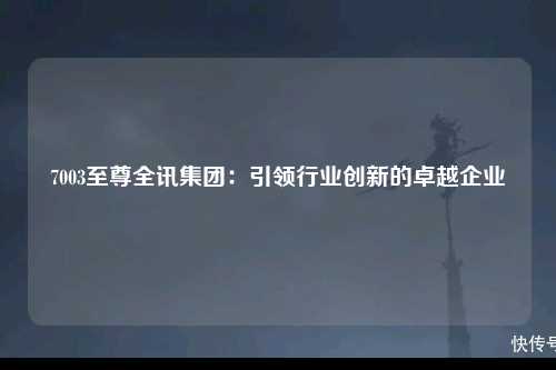 7003至尊全讯集团：引领行业创新的卓越企业